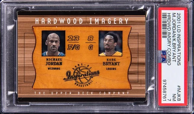 2001 Upper Deck Michael Jordan/Kobe Bryant Inspirations Hardwood Imagery Combo #MJKB card image