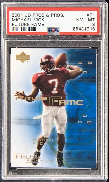 2001 Upper Deck Michael Vick Pros & Prospects Future Fame #F1 card image