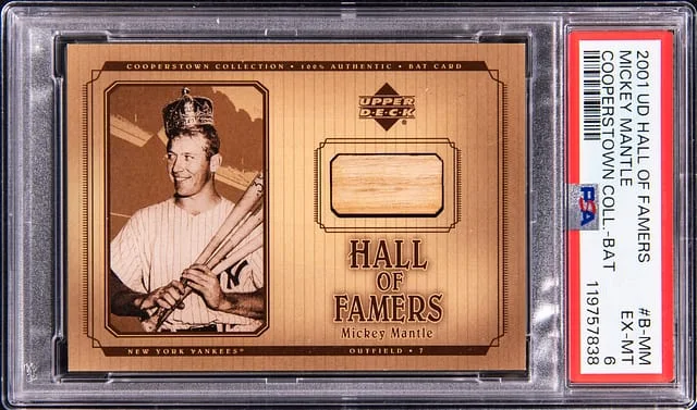 2001 Upper Deck Mickey Mantle Hall of Famers Cooperstown Collection Bat #B-MM card image