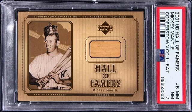2001 Upper Deck Mickey Mantle Game-Used Bat Hall of Famers Cooperstown Collection Bat #B-MM card image