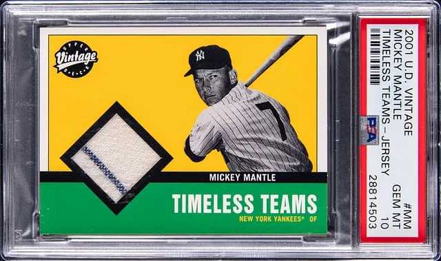 2001 Upper Deck Mickey Mantle Game-Used Vintage Timeless Teams Jersey #NYY-MM card image