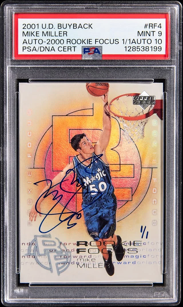 2001 Upper Deck Mike Miller Buyback Autograph-2000 Focus #RF4 card image