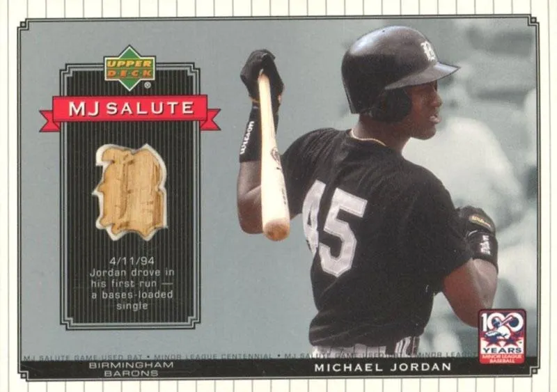 2001 Upper Deck Minors Centennial Michael Jordan MJ Game Bat #MJ-B4 card image