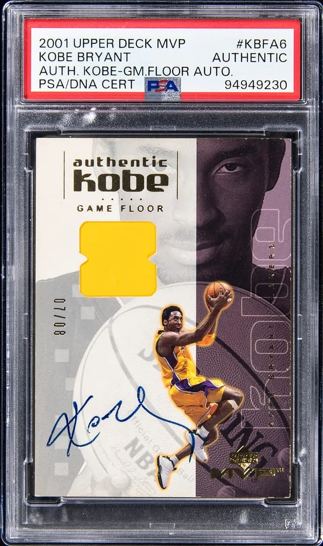 2001 Upper Deck MVP Kobe Bryant Authentic Kobe Game Floor Autograph #KBFA6 card image