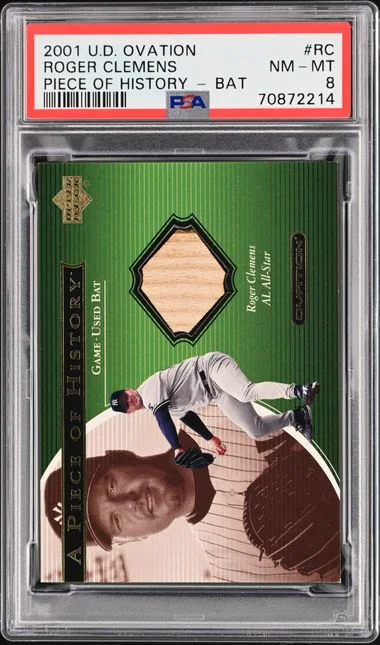 2001 Upper Deck Ovation A Piece Of History Bat # Roger Clemens #no-number card image