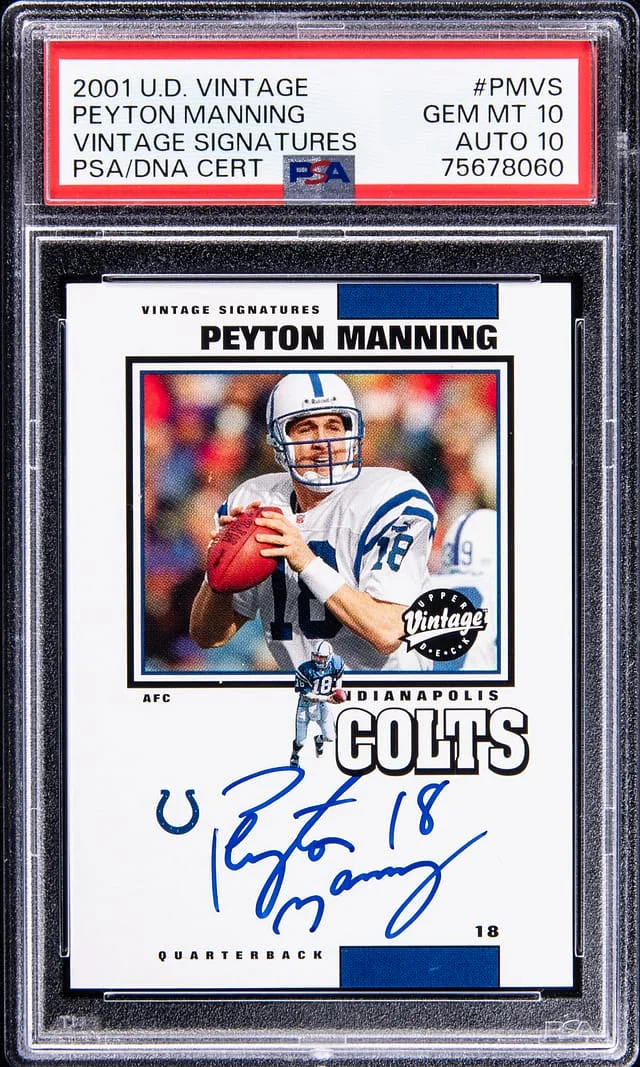 2001 Upper Deck Peyton Manning Vintage Signatures #PM-VS card image