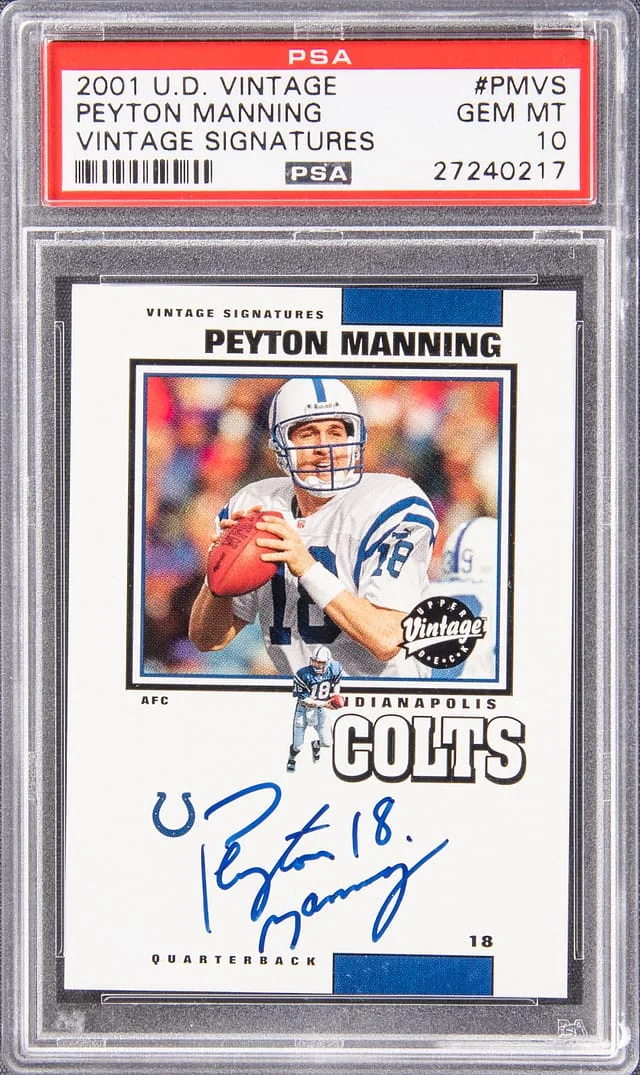 2001 Upper Deck Peyton Manning Vintage Signatures #PMVS card image