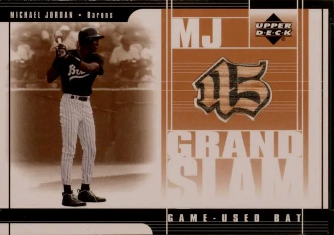 2001 Upper Deck Prospect Premieres Michael Jordan MJ Grandslam Game Bat #MJ1 card image