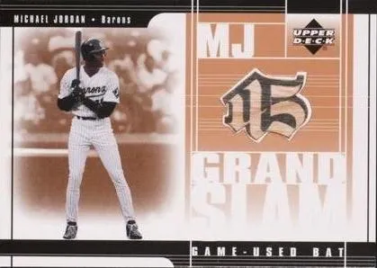 2001 Upper Deck Prospect Premieres Michael Jordan MJ Grandslam Game Bat #MJ2 card image