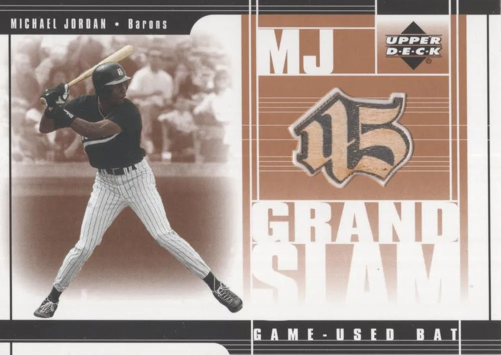 2001 Upper Deck Prospect Premieres Michael Jordan MJ Grandslam Game Bat #MJ3 card image