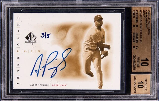 2001 Upper Deck SP Authentic Albert Pujols Chirography Gold #G-AP card image