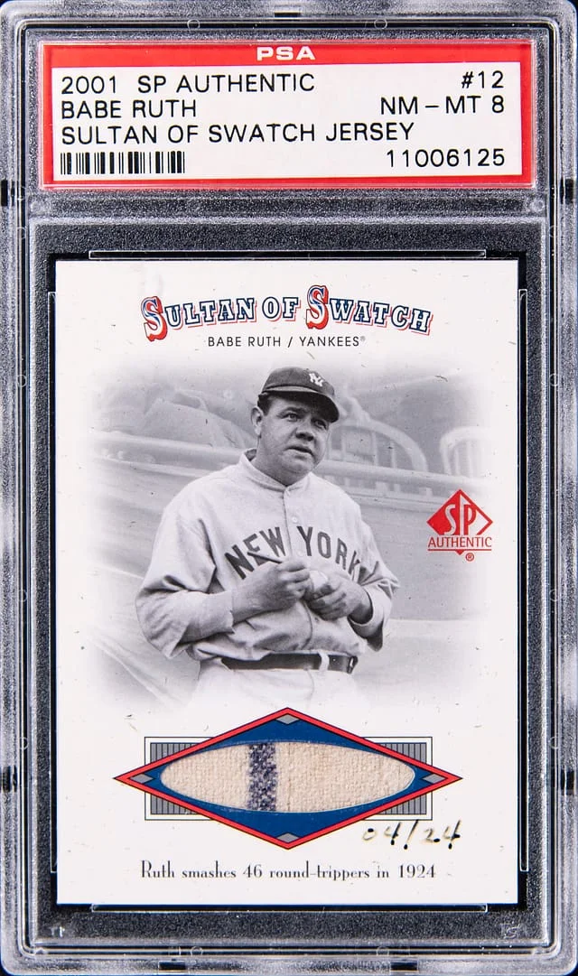 2001 Upper Deck SP Authentic Babe Ruth Sultan of Swatch Jersey #SOS12 card image