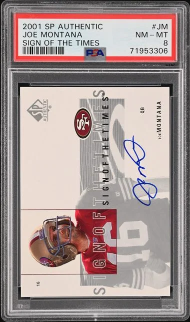 2001 Upper Deck SP Authentic Joe Montana Sign Of The Times #JM card image