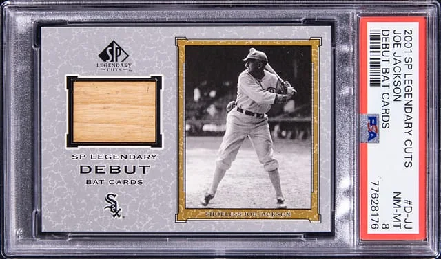 2001 Upper Deck SP Legendary Cuts Shoeless Joe Jackson Debut Bat Cards #D-JJ card image