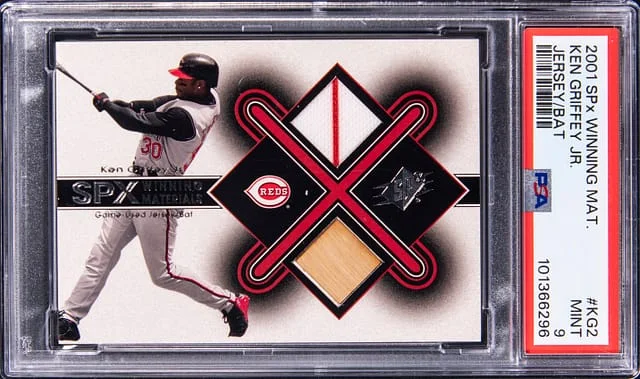2001 Upper Deck SPx Ken Griffey Jr. Winning Materials Jersey/Bat #KG2 card image