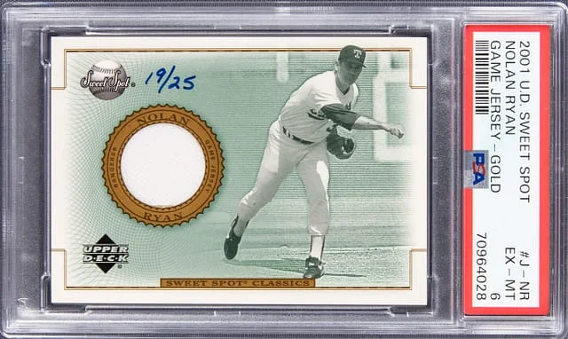 2001 Upper Deck Sweet Spot Nolan Ryan Game Jersey Gold #J-NR card image