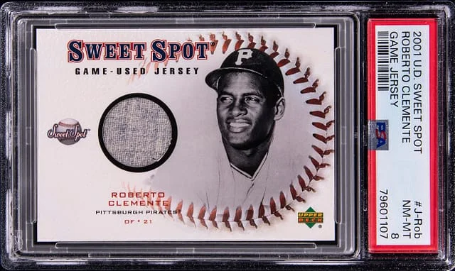 2001 Upper Deck Sweet Spot Roberto Clemente Game Jersey #J-Rob card image