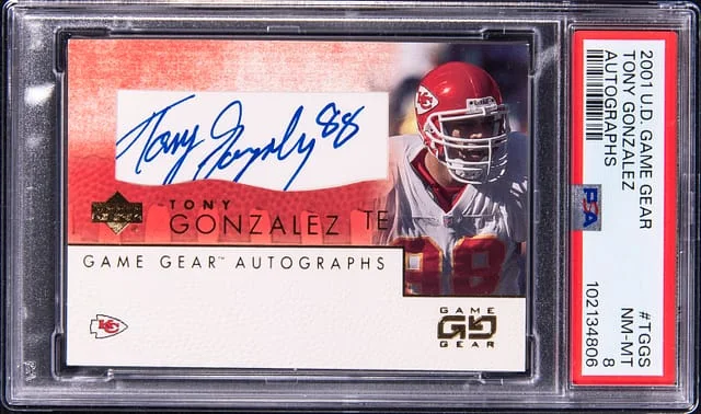 2001 Upper Deck Tony Gonzalez Game Gear Autographs #TG-GS card image