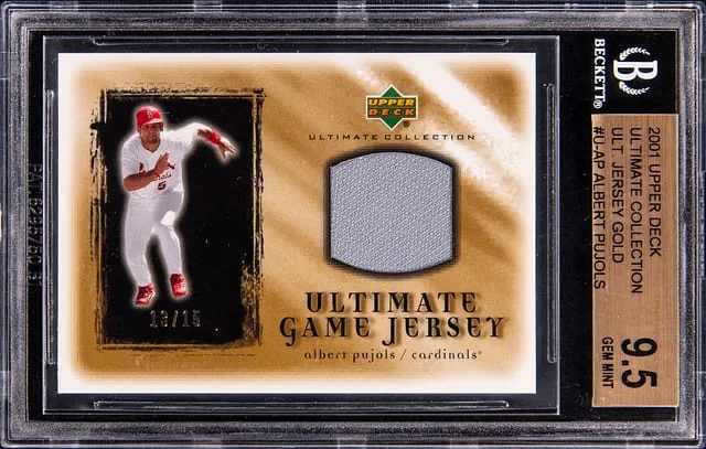 2001 Upper Deck Ultimate Collection Albert Pujols Game-Used Ultimate Game Jersey Gold #U-AP card image