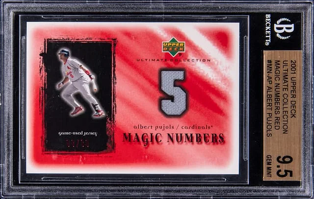 2001 Upper Deck Ultimate Collection Albert Pujols Magic Numbers Red #MN-AP card image