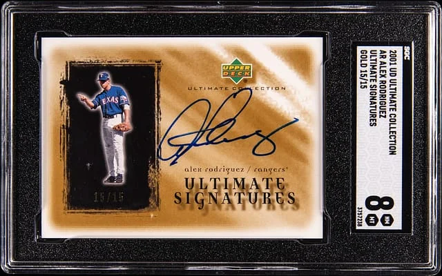 2001 Upper Deck Ultimate Collection Alex Rodriguez Ultimate Signatures Gold #AR card image