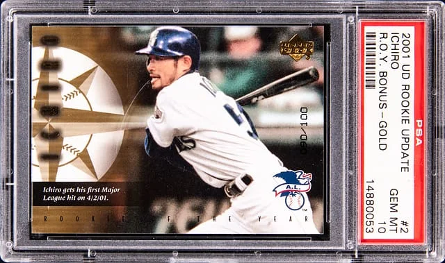 2001 Upper Deck Update Ichiro Suzuki R.O.Y. Bonus Gold #2 card image