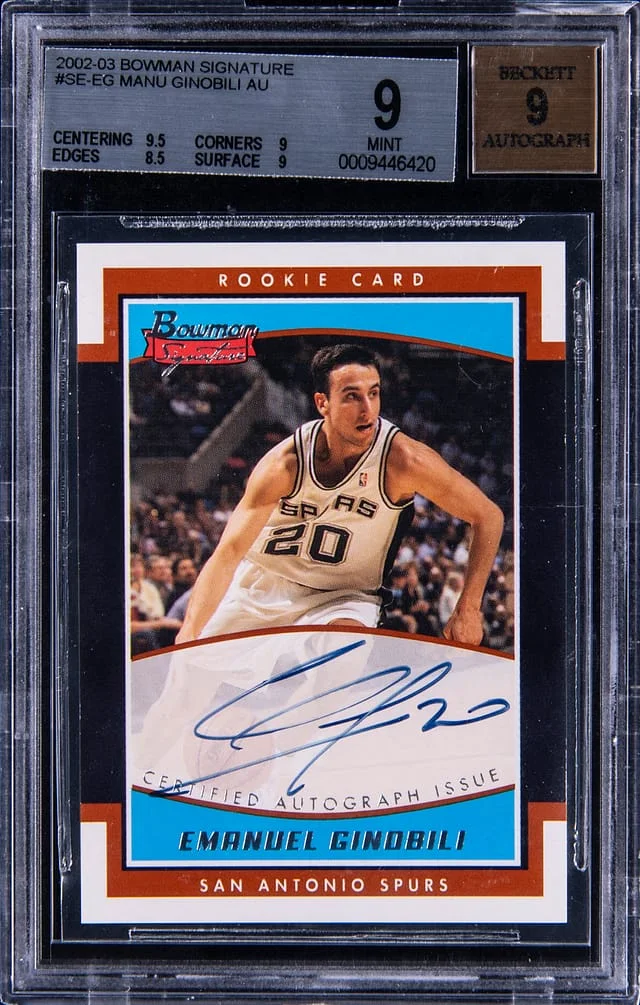 2002-03 Bowman Manu Ginobili Signature #SE-EG card image