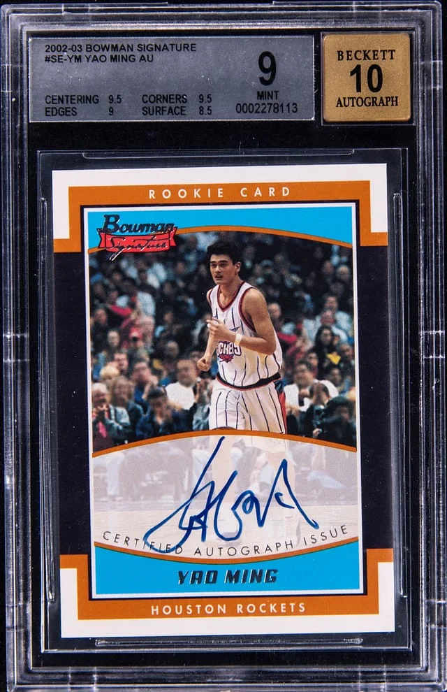 2002-03 Bowman Yao Ming Signature Autograph #SE-YM card image