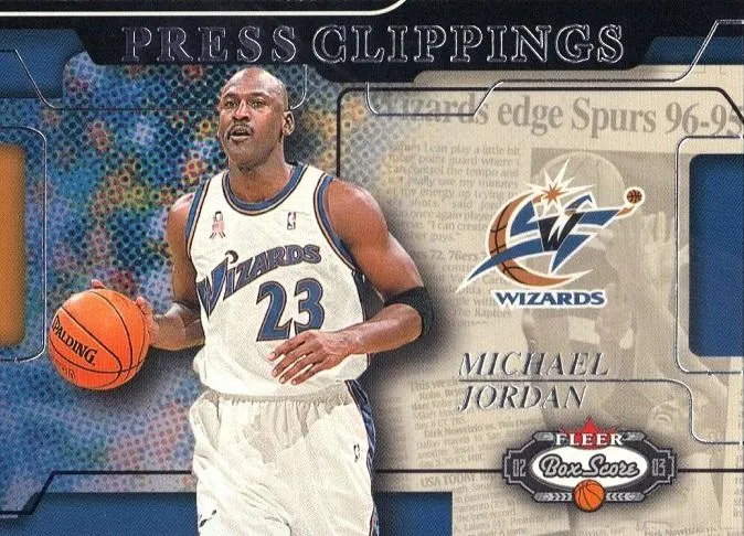 2002-03 Fleer Box Score Michael Jordan Press Clippings #12PC card image