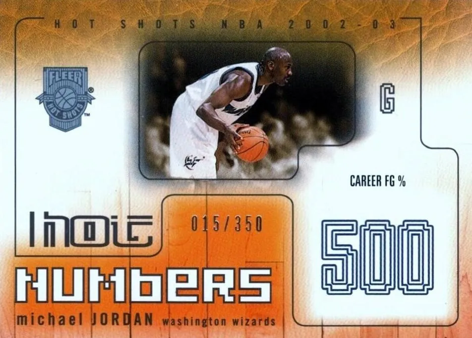 2002-03 Fleer Hot Shots Michael Jordan Hot Numbers #20 card image