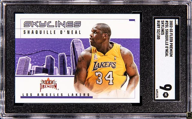 2002-03 Fleer Premium Shaquille O'Neal Skylines Ruby #2SL card image