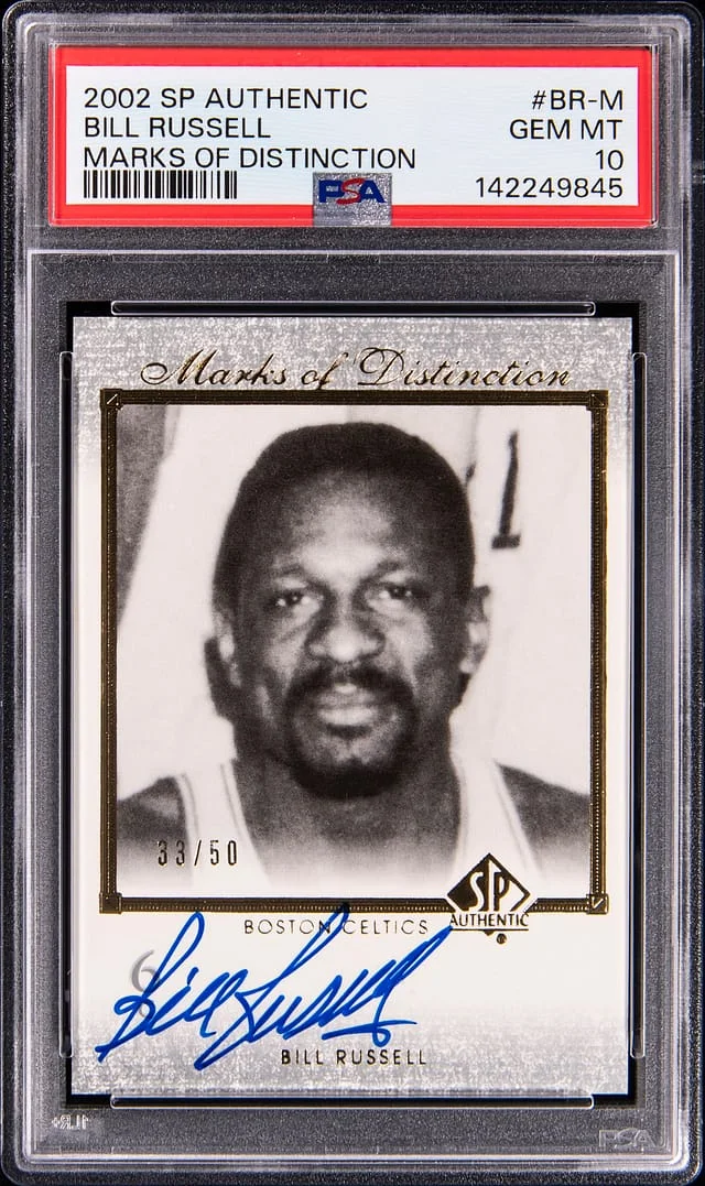2002-03 SP Authentic Bill Russell Marks Of Distinction #BR-M card image