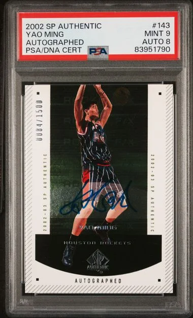 2002-03 SP Authentic Yao Ming Autographed #143 card image