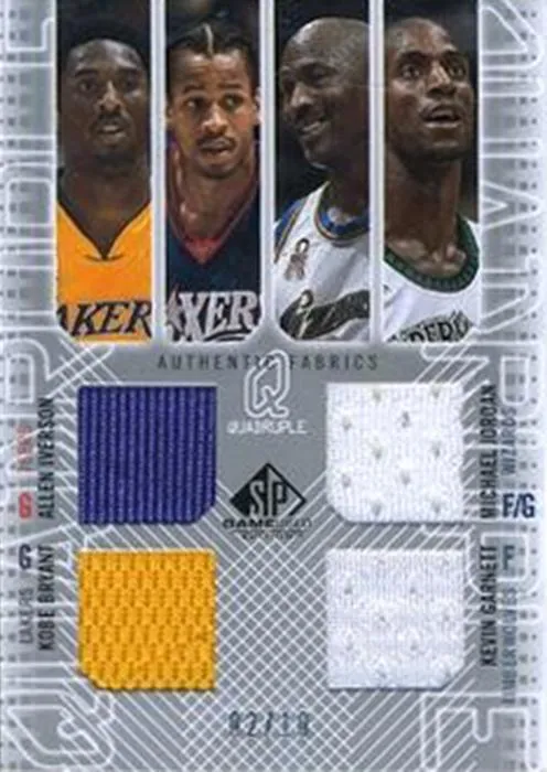 2002-03 SP Game Used Michael Jordan Authentic Fabrics Quadruple #1 card image