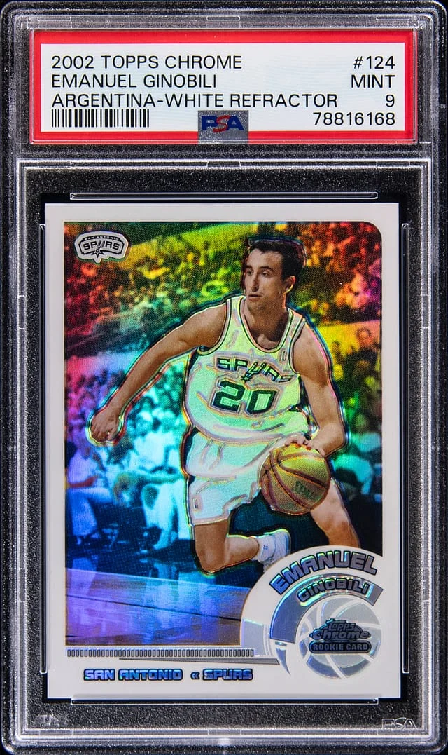 2002-03 Topps Chrome Manu Ginobili Argentina White Refractor #124 card image