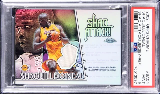 2002-03 Topps Chrome Shaquille O'Neal Shaq Attack! Jersey Refractor #SAC4 card image