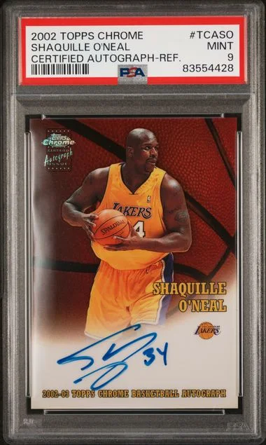 2002-03 Topps Chrome Shaquille O'Neal Certified Autograph Refractor #TCASO card image