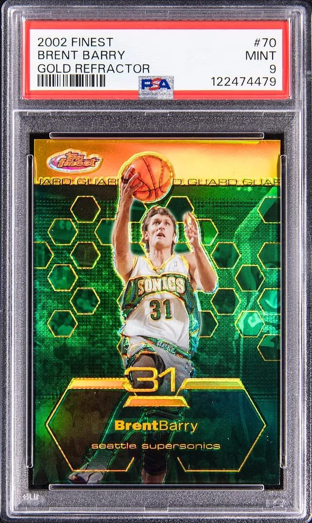 2002-03 Topps Finest Brent Barry Gold Refractor #70 card image