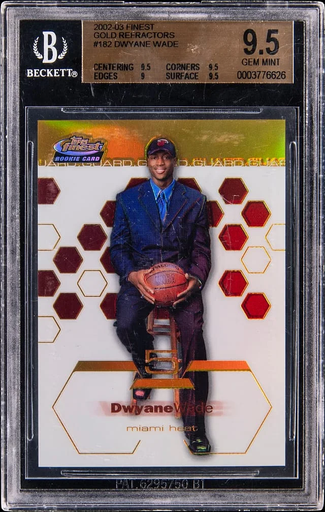 2002-03 Topps Finest Dwyane Wade Gold Refractor #182 card image