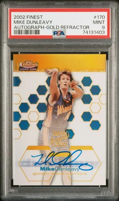 2002-03 Topps Finest Mike Dunleavy Autograph Gold Refractor #170 card image