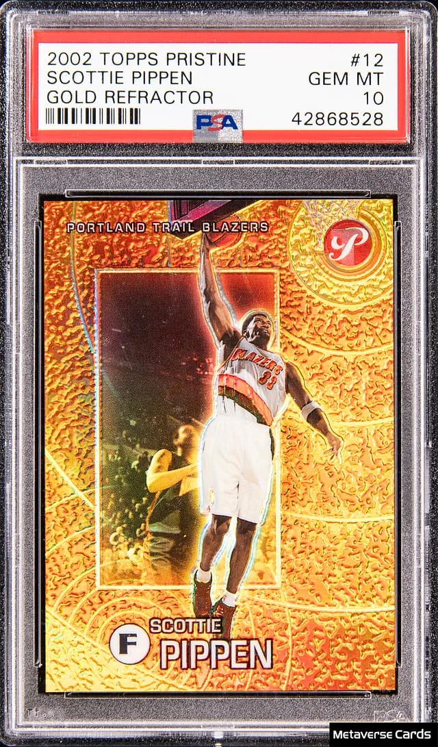 2002-03 Topps Scottie Pippen Pristine Gold Refractor #12 card image