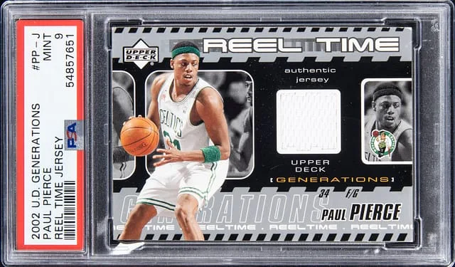 2002-03 UD Generations Reel Time Jersey Paul Pierce #PP-J card image