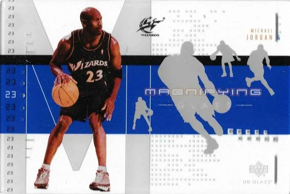 2002-03 UD Glass Michael Jordan Magnifying Glass #MJ-M card image