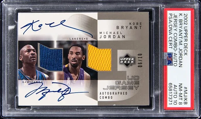 2002-03 Upper Deck Game Jersey Kobe Bryant/Michael Jordan Autographed Combo #MJ/KB-C card image