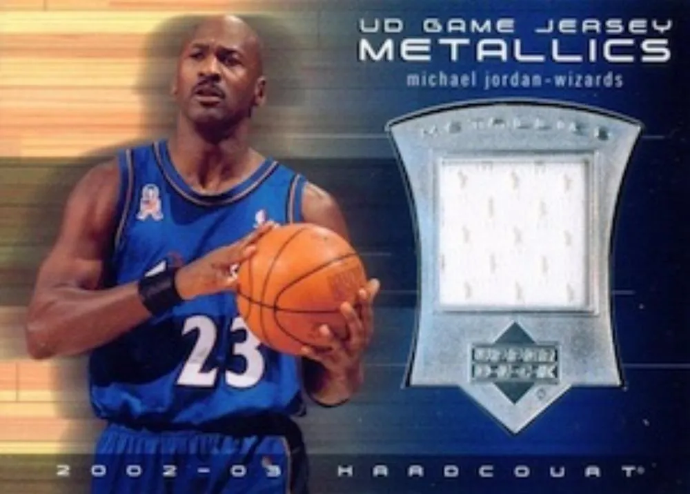 2002-03 Upper Deck Hardcourt Michael Jordan UD Game Jersey Metallics #MJ-J card image