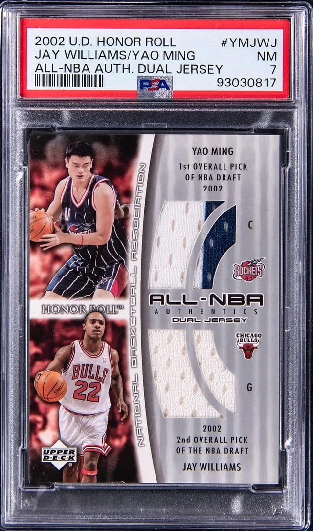 2002-03 Upper Deck Jay Williams/Yao Ming Honor Roll All-NBA Auth. Dual Jersey #YMJWJ card image