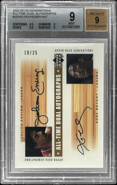 2002-03 Upper Deck Julius Erving/Kobe Bryant Generations All-Time Dual Autographs #JE/KB card image