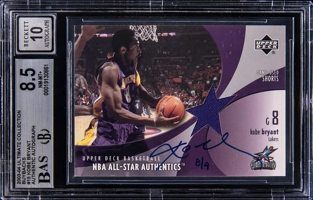 2002-03 Upper Deck Kobe Bryant All-Star Authentics Shorts '03-04 Ultimate Collection Autographed Buybacks #KB-AS card image
