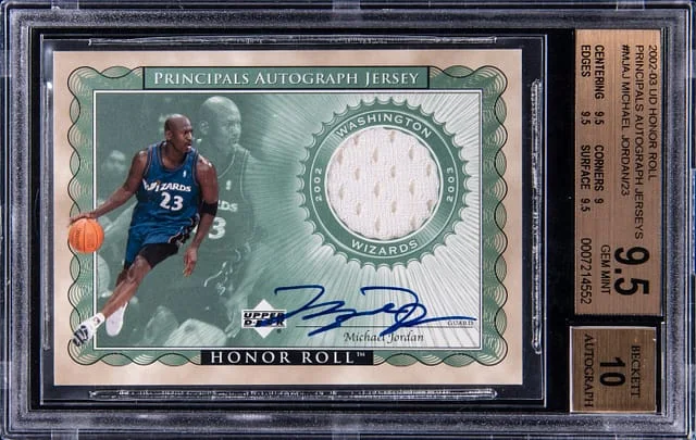 2002-03 Upper Deck Michael Jordan Honor Roll Principals Autograph Jersey #MJ-AJ card image