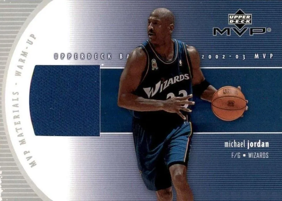 2002-03 Upper Deck MVP Michael Jordan Materials Warm Up #MJ-W card image